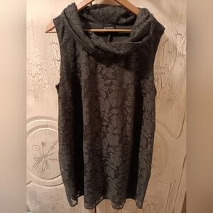 Lane Bryant Grey Lace Dress